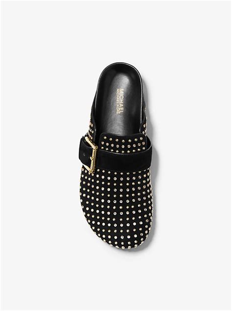 michael michael kors robin crystal-embellished suede clog|MICHAEL michael Kors Robin Crystal.